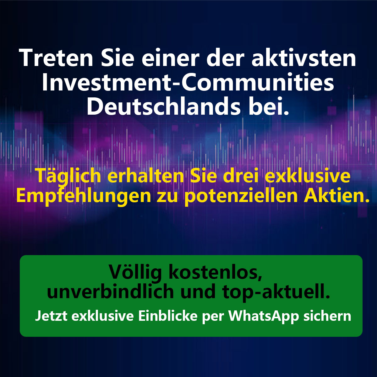 Jetzt Investmenttipps auf WhatsApp erhalten